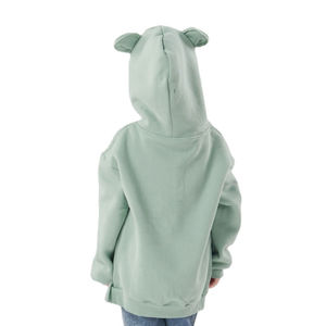 Sweat à capuche décontracté en gros, motif uni, broderie, délavé à la pierre, pour enfants, bébés garçons, manches longues, imprimé lettres, col à capuche, personnalisable - Product Image 2