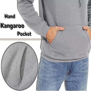 Grey Heavy Sherpa Fleece Lined Pullover Sudadera con capucha gruesa de invierno - Product Image 3