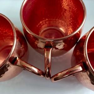 Tasses à Moscow Mule en cuivre pur, tasses en cuivre faites à la main en gros, tasse en cuivre avec poignée, tasse en cuivre martelé vintage, tasse à cocktail en cuivre - Product Image 4