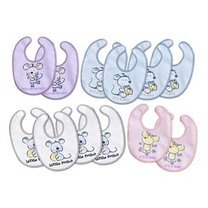 Ensemble de bavoirs pour bébé bleus en coton TERRY PLASTIFIÉ avec motif de dessin animé, pour les bébés de 0 à 12 mois, lot de 2 unités sur un cintre - Product Image 1