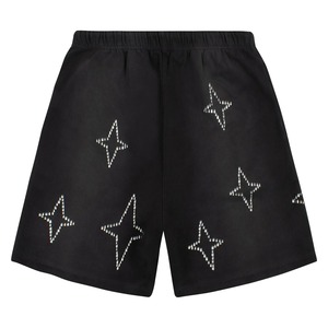 Pantalones cortos de gimnasio para hombre 250GSM OEM al por mayor, pantalones cortos informales sólidos de secado rápido con bolsillos con cordón, diseño de diamantes de imitación respetuosos con el medio ambiente - Product Image 2