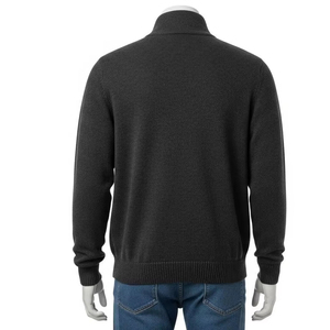Chaqueta de punto de talla grande para hombre, respetuosa con el medio ambiente, con cuello levantado, suave, transpirable, térmica, para invierno, ropa deportiva informal - Product Image 4