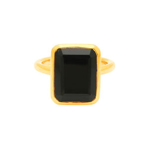 Anillo de ónix negro con corte esmeralda de 15x12mm, juego de pinzas de Plata de Ley 925, joyería hecha a mano, proveedores mayoristas indios - Product Image 4
