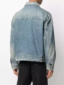 Streetwear <b>Studded</b> Cropped Ripped Denim Cowboy Jacket <b>for</b> <b>Men</b> Winter 100% Cotton Customizable Casual - Product Image 4