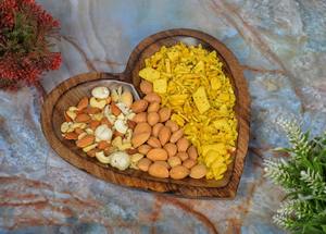 Moderno Tazón Decorativo de Madera de Mango con Forma de Corazón Curvado para Centros de Mesa, Decoración del Hogar, Fiestas y Bodas - Product Image 4