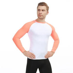 Rashguard de compression pour homme, extensible, imprimé par sublimation, élégant, col rond, manches longues, séchage rapide, respirant, UPF50+ - Product Image 1