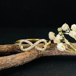 14K Solid Gold Natural Diamond <b>Infinity</b> Love Ring. - Product Image 4