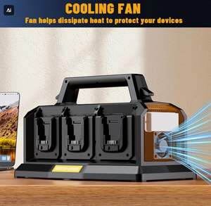 Inversor de Corriente de 1200W Compatible con Batería de Iones de Litio Dewalt de 20V, <span class=keywords><strong>Cargador</strong></span> de Batería de 6A con 6 Puertos - Product Image 3