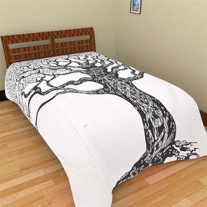 Sábanas de algodón con estampado de elefante, con diseño de ropa de cama mandala hecho a medida en blanco y negro, ideal para reventa en tiendas boho y hippie - Product Image 3