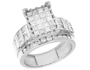 Bague classique en moissanite taille baguette et taille princesse ronde, sertie en grappe, avec bande en argent S925 pour femme, idéale pour les mariages et les soirées - Product Image 6