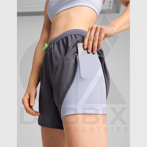 Pantalones cortos de gimnasio para mujer, pantalones cortos de entrenamiento para mujer, 100% poliéster, logotipo personalizable, pegatina, diseño de patrón de Color, pantalones cortos para mujer - Product Image 4