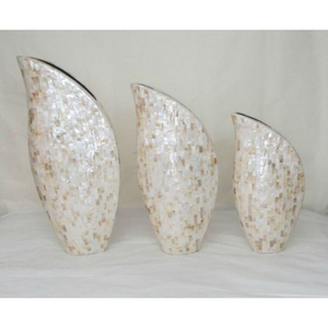 Exclusive Quality Mother <b>of</b> Pearl Flower <b>Vase</b> Fancy Designer Home Accent <b>Set</b> <b>of</b> <b>3</b> Table Decorative Flower <b>Vase</b> in Lowest Price - Product Image 1