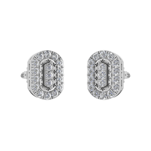 Chevalière rectangulaire Halo diamant boucles d'oreilles 950 platine Moissanite pierre pour fiançailles mariage cadeau OEM ODM bijoux fins - Product Image 3
