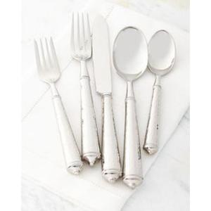 Juego de cubiertos de acero inoxidable con acabado en oro rosa para elegantes arreglos de mesa y comedor de cocina - Product Image 1