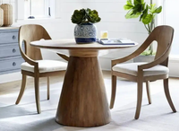 Offre Spéciale : Ensemble Table et 2 Chaises de Salle à Manger Commerciale Moderne en Bois de Teck Massif Sculpté, Écologique, pour Restaurant et Salon