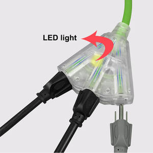 Divisor de Energía de 1 a 9 Vías, Receptáculo Triple de 3 Vías, Cable de Alimentación Eléctrico de Alta Resistencia con Cable Verde SJTW - Product Image 4