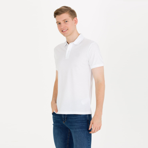 เสื้อกอล์ฟถักลายปักโลโก้ออกแบบได้ตามต้องการของผู้ชายสำหรับ100% ผ้าฝ้ายแขนสั้นทรงพอดีตัวปกติขายส่ง - Product Image 4