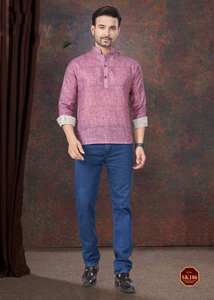 Collection de Kurta pour Hommes en Lin/Coton Respirant, Écologique, Col Rond, Anti-Plis, Longueur Standard, Vêtements Décontractés – Exportateur en Gros - Product Image 3