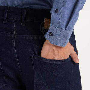 กางเกงยีนส์ลำลองผู้ชายคุณภาพสูง ผ้าฝ้าย 100% สีตามสั่ง น้ำหนักเบา เอวกลาง ติดกระดุม บริการ OEM เป็นมิตรกับสิ่งแวดล้อม - Product Image 5