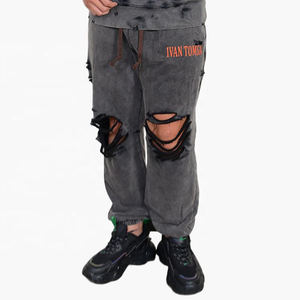 Venta al por mayor de alta calidad cremallera chándales sudaderas con capucha lavado con ácido 100% algodón hombres logotipo personalizado chándal informal de los hombres para Unisex - Product Image 6