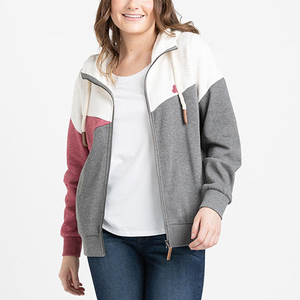 Sudadera con Capucha Personalizada con Diseño Propio, Servicio OEM ODM, para Mujer, con Bloques de Color, Invierno, Ecológica, con Cierre, Nueva Colección 2024 en Venta - Product Image 1