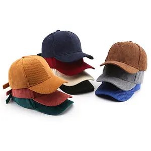 2024热卖男女灯芯绒棒球帽素色纯色批发高品质遮阳帽
