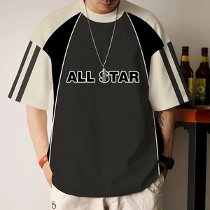 Usine directe nouveau T-shirt d'été en vrac en caoutchouc lettre Logo surdimensionné à manches courtes Hip Hop unisexe 100% coton t-shirts de sport - Product Image 1