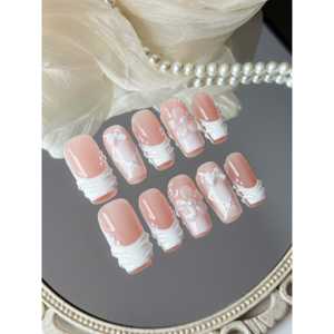 Autocollants pour ongles press-on effet voile écarlate - Product Image 2