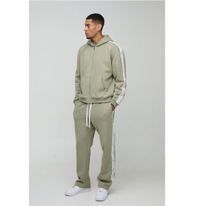 Conjunto de Sudadera con Capucha y Pantalones Deportivos de Forro Polar Ligero de 340 g, de 3 Piezas, Casual, Sólido, con Capucha, para Hombre, de Alta Calidad, Personalizado al por Mayor - Product Image 1