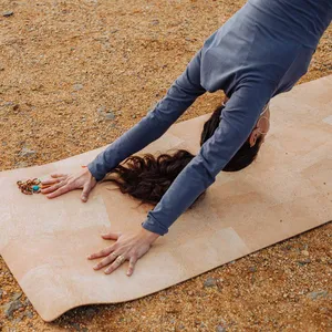 Esterilla de Yoga de corcho y goma TPE, 100% Premium, textura orgánica de agarre antideslizante vegana, oferta para yoga caliente, fuerza - Product Image 2