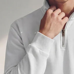 Col montant et fermeture éclair, tissu en coton/polyester pour un ajustement décontracté, sweat-shirt à manches longues pour homme avec service OEM en gros - Product Image 4