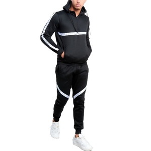 Vêtements de sport d'hiver Ensemble veste et pantalon décontractés pour hommes Ensemble 2 pièces Color Block Tracksuits d'extérieur pour hommes - Product Image 1