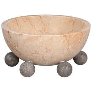 Cuenco decorativo de mármol Beige redondo de gran venta, bandeja poco profunda de piedra Natural hecha a mano para decoración del hogar y centro de mesa, los últimos cuencos - Product Image 3