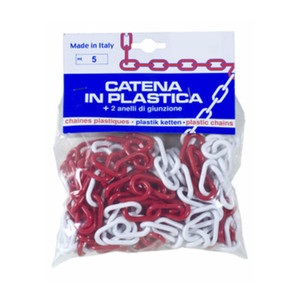Cadena de Plástico Blanca/Roja D.8 de 5 Metros - Product Image 1