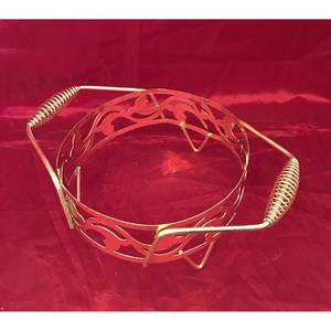 Plat à cocotte magnifiquement conçu Plat à cocotte en céramique moderne du milieu du siècle avec support en acier inoxydable, chauffe-aliments - Product Image 2