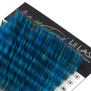 ขนตาปลอมขนมิงค์เทียมขนตาปลอมสีสันสดใสขนตาแบบพัดลมทำมือใส่ง่าย - Product Image 3