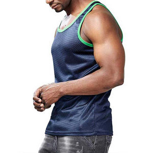 Ropa sin mangas para hombre, camisetas sin mangas de talla grande, algodón transpirable, nuevo diseño, camisetas sin mangas de secado rápido para hombre, ropa de Fitness con cuello redondo - Product Image 6