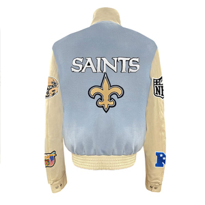 Chaquetas de béisbol de lana de gran tamaño para hombre, parches personalizados, logotipo bordado, cuello levantado, venta al por mayor, chaqueta de invierno con etiqueta personalizada - Product Image 6