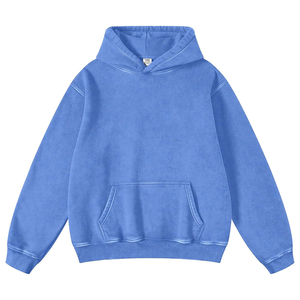 High Quality 100% Cotton French Terry Pullover Custom Logo Zip Hoodie Digital 400 Gsm Heavyweight Oversized Acid <b>Wash</b> for <b>Men</b> - Product Image 6