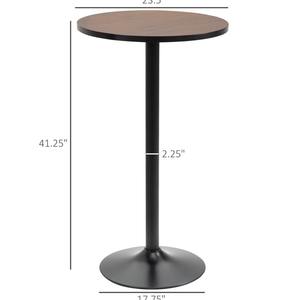 Table basse ronde moderne et écologique avec cadre en acier vieilli, brun noir, pour la maison, la cuisine, la salle à manger et le bar à domicile - Product Image 6
