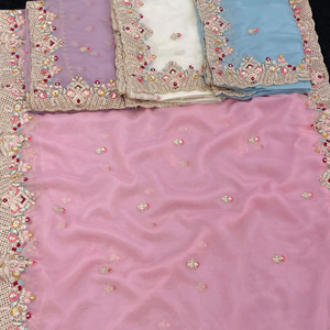 Pha Lê <span class=keywords><strong>Couture</strong></span> phong cách truyền thống lụa bộ sưu tập parampara đính cườm thêu tác phẩm nghệ thuật - Product Image 1