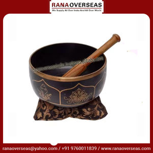 Cuenco de Metal de latón para el sonido tibetano, accesorio con cojín y palo para Yoga, meditación y atención, hecho a mano - Product Image 3