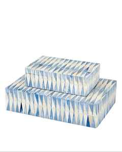 Boîtes de rangement pour bijoux en incrustation d'os de buffle de luxe faites à la main couleurs et motifs personnalisés du fabricant indien comme boîte-cadeau - Product Image 1