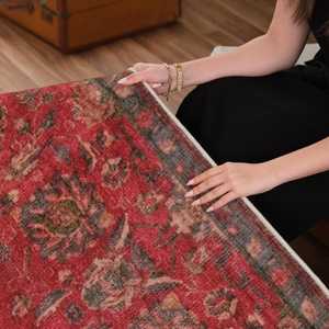 Técnica de Jacquard de alta calidad, corredor anudado a mano de lana Oushak antiguo, 3,1x12,1, juegos de alfombras Vintage para sala de estar, algodón - Product Image 3