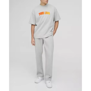 Conjunto Deportivo Unisex Casual de Felpa 100% Algodón, Camiseta OEM y Pantalones Deportivos Holgados, Ropa de Invierno, Tallas Grandes, Logotipo Personalizado - Product Image 1