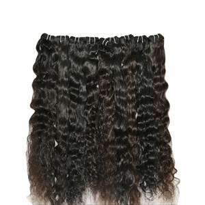 Vente en gros d'extensions de cheveux humains bouclés naturels non traités de meilleure qualité 100% paquets vierges bruts de couleur noire - Product Image 6