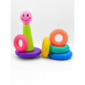 Rainbow Shaped Wobbly <b>Stacking</b> Rocking <b>Rings</b> Educational Toy for Early Toddlers - Product Image 3