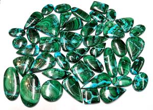 Vente en gros de pierres de chrysocolle et de malachite naturelles, cabochons, pierres semi-précieuses pour la fabrication de bijoux - Product Image 3