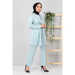 Conjunto Casual de 2 Piezas para Mujer, Satén, Estampado Floral, Tela Tweed, Logotipo Personalizable, Tallas XS/XL, Tejido de Punto, Verano Otoño - Product Image 4