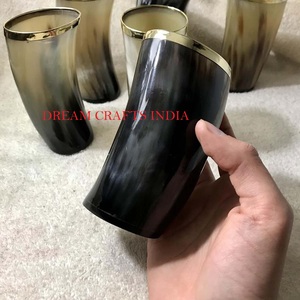 แก้วเบียร์ทรงแตรไวกิ้ง ขัดเงา ลายสัตว์ วัสดุออร์แกนิค พกพาสะดวก ใช้ในงานแต่งงาน บ้าน โรงแรม สลักลายตามสั่ง งานฝีมือในฝัน - Product Image 5